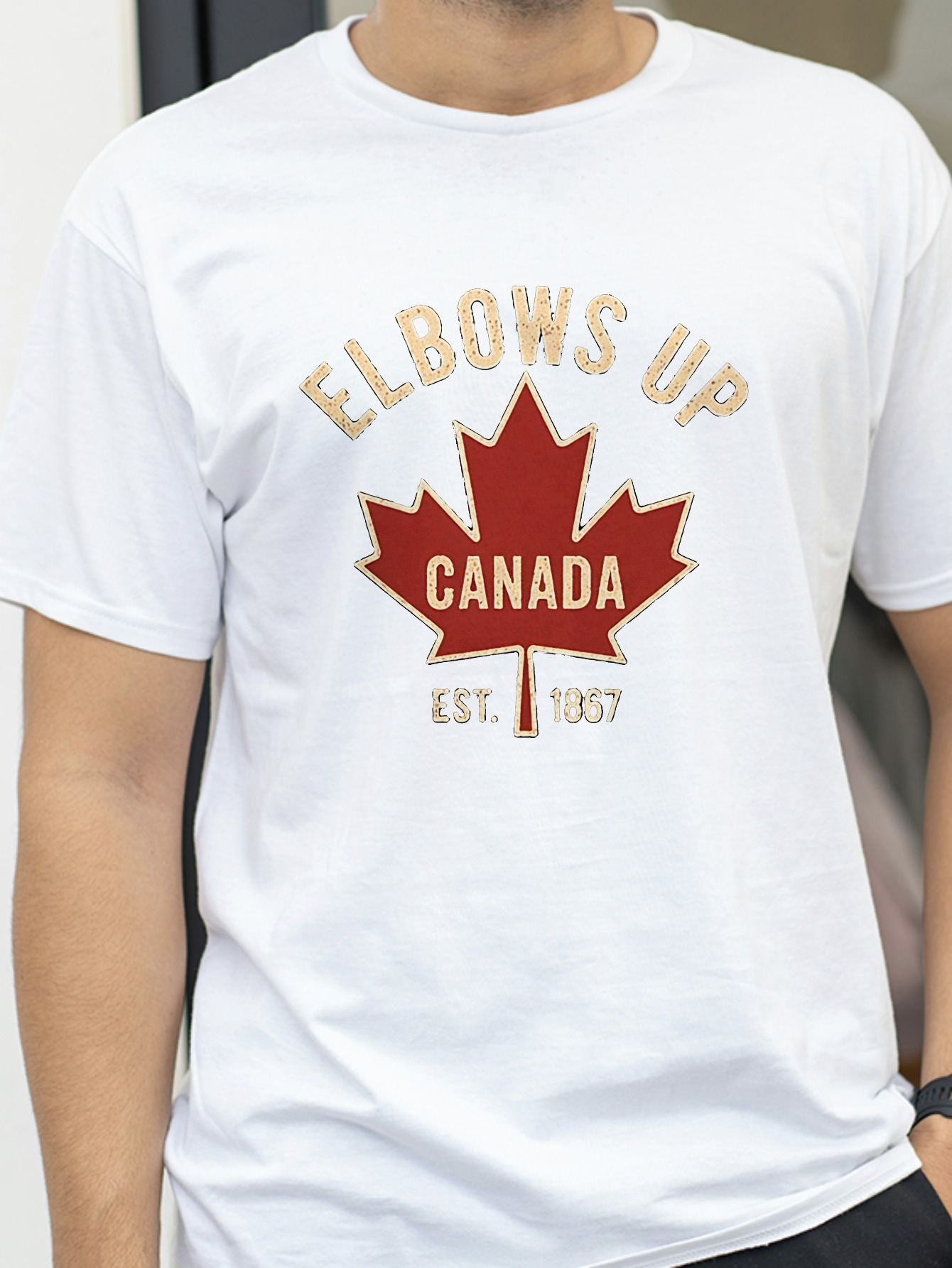 Elbows Up Canada T-shirt for M - Summer Clothing Women Canada ulasan dan harga